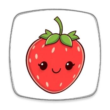 Idée cadeau de design à la fraise douce pour son anniversaire - Magnet carré - blanc - Devant
