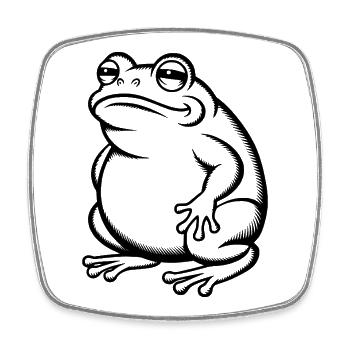 Dicke fette Kröte - Dicker fetter Frosch - Viereckiger Kühlschrankmagnet - Weiß - Vorne