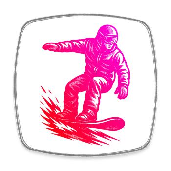 Un incontournable pour le vrai snowboard - Magnet carré - blanc - Devant