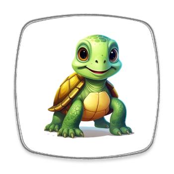 Turtle - Square fridge magnet - white - Front