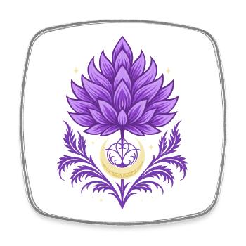 Distel Mond Symbol - Florales Naturmotiv - Viereckiger Kühlschrankmagnet - Weiß - Vorne