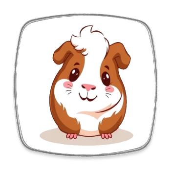 guinea pig - Square fridge magnet - white - Front