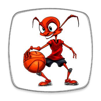 Ameisen Basketball - Viereckiger Kühlschrankmagnet - Weiß - Vorne