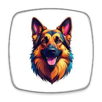 Deutscher Schäferhund - Viereckiger Kühlschrankmagnet - Weiß - Vorne