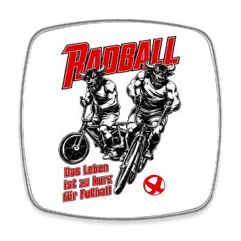 Radball, Radballer, Hallenradsport, Fussball - Viereckiger Kühlschrankmagnet - Weiß - Vorne