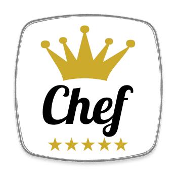 Chef Toque - Kitchen - Cook - Square fridge magnet - white - Front