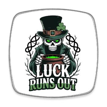 St. Patrick's Day Skellett: Happiness runs out - Square fridge magnet - white - Front