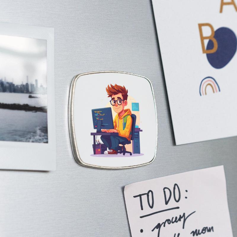 Square fridge magnet