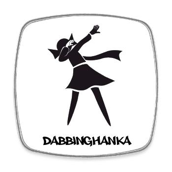 DABBING HANKA - Viereckiger Kühlschrankmagnet - Weiß - Vorne