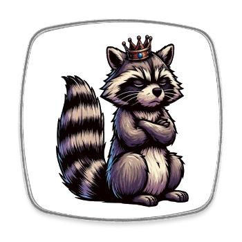 raton laveur, raton laveur, animal des bois, drôle de raton laveur - Magnet carré - blanc - Devant