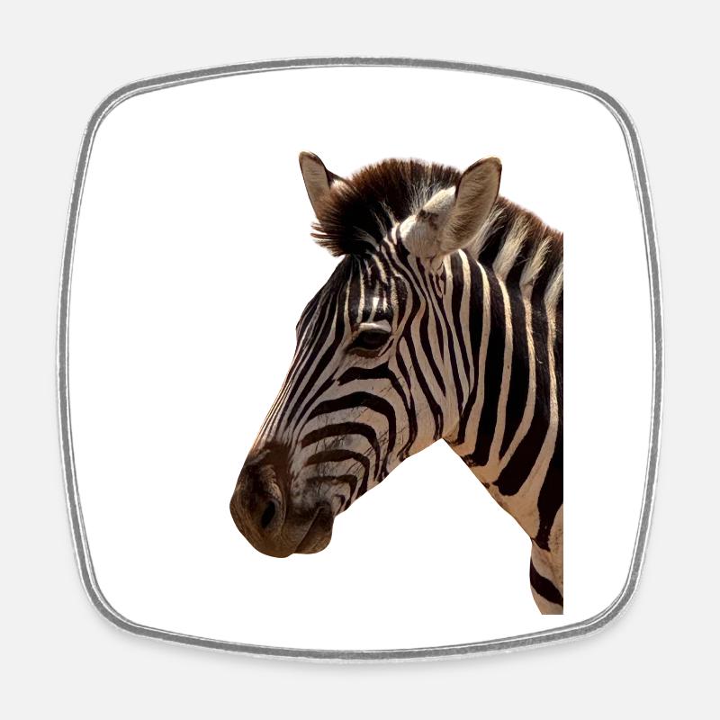 Zebra Head - Square fridge magnet - white