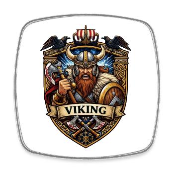 Viking Warrior Shield Emblem - Square fridge magnet - white - Front