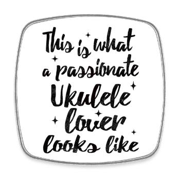 This is what a passionate ukulele lover looks like - Square fridge magnet - white - Front