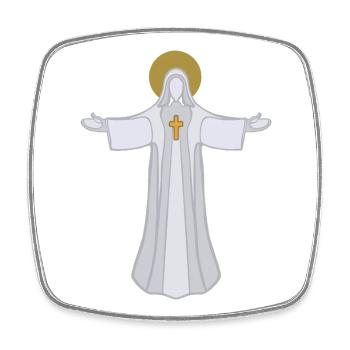 Offene Arme Saint Halo Jesus Gott - Viereckiger Kühlschrankmagnet - Weiß - Vorne