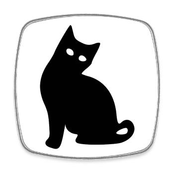Katze Silhouette schwarz Geschenk Katzenliebhaber - Viereckiger Kühlschrankmagnet - Weiß - Vorne