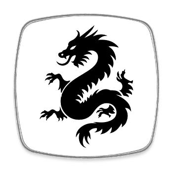 Chinese Dragon Icon - Square fridge magnet - white - Front