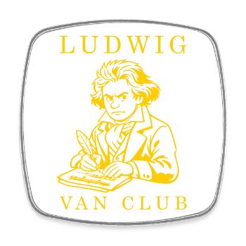 Beethoven - Square fridge magnet - white - Front