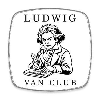 Beethoven - Square fridge magnet - white - Front