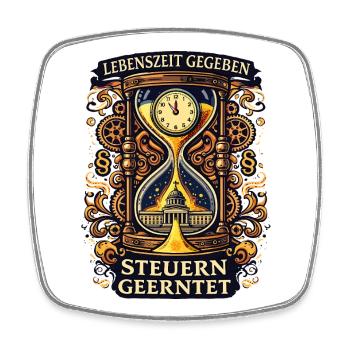 Lebenszeit Gegeben Steuern Geerntet - Viereckiger Kühlschrankmagnet - Weiß - Vorne