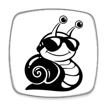 Un escargot cool avec des lunettes de soleil - Magnet carré - blanc - Devant