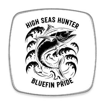 Sea Fishing Tuna Bluefin Hunter - Square fridge magnet - white - Front
