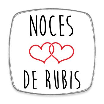 Ruby Wedding Anniversary - 35 years of marriage - Square fridge magnet - white - Front
