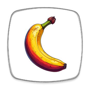 banane - Magnet carré - blanc - Devant