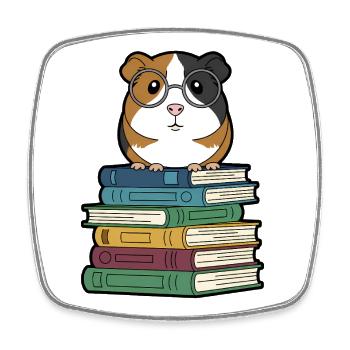 Guinea Pig Books Nerd - Square fridge magnet - white - Front