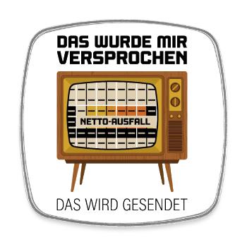 Net Failure Retro TV - Square fridge magnet - white - Front