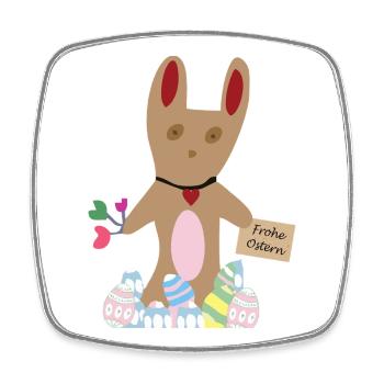Le lapin souhaite Joyeuses Pâques - Magnet carré - blanc - Devant