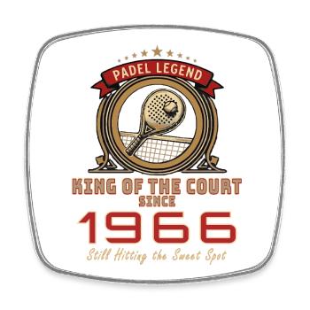 Padel Legende 1966, Geburtstags Shirt, Hoodie, Mug - Viereckiger Kühlschrankmagnet - Weiß - Vorne