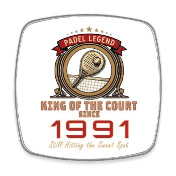 Padel Legende 1991, Geburtstags Shirt, Hoodie, Mug - Viereckiger Kühlschrankmagnet - Weiß - Vorne