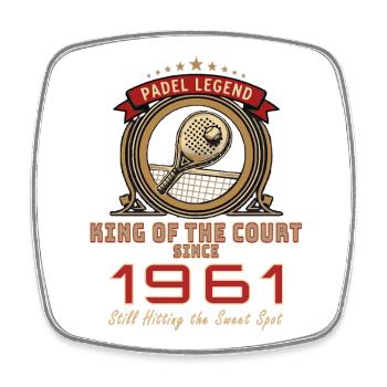 Padel Legend 1961, T-shirt d’anniversaire, sweat à capuche, tasse - Magnet carré - blanc - Devant