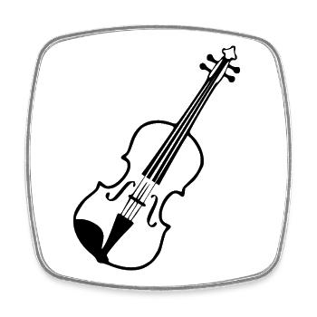 Violin Violin Music - Square fridge magnet - white - Front