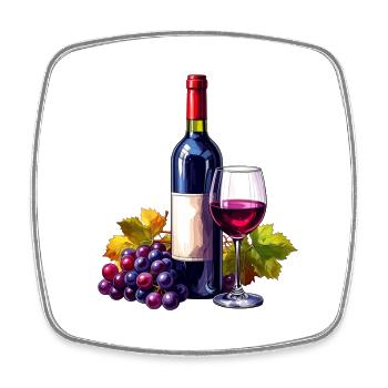 Red Wine / Wine - Square fridge magnet - white - Front