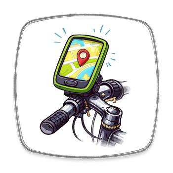 Bicycle navigation route finder - Square fridge magnet - white - Front