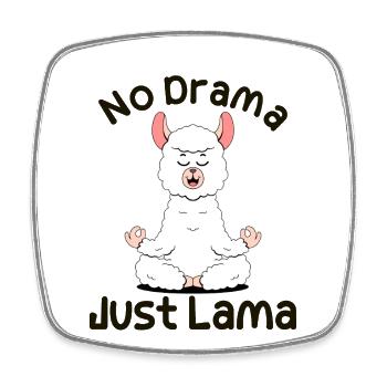 No Drama. Just Lama - Square fridge magnet - white - Front