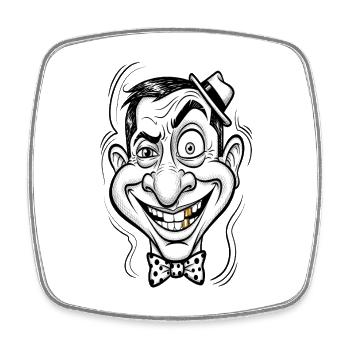Monsieur dessin caricature  - Magnet carré - blanc - Devant