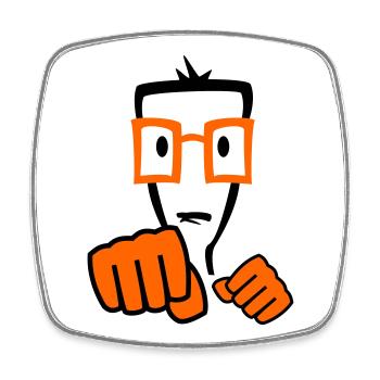 Boxer Fighter Boy - Magnet carré - blanc - Devant