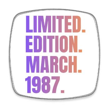 Mars 1987 Année 1987 Retro 1987 Édition limitée - Magnet carré - blanc - Devant