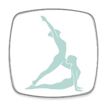 Yoga Silhouette - Magnet carré - blanc - Devant