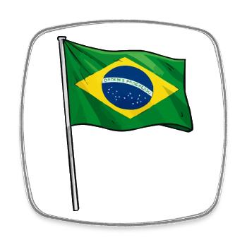 Brazilian flag art - Square fridge magnet - white - Front