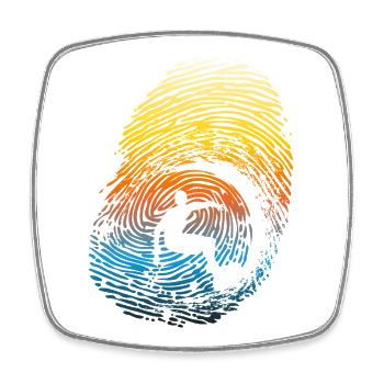 Sunset Rainbow Surf Fingerabdruck - Viereckiger Kühlschrankmagnet - Weiß - Vorne