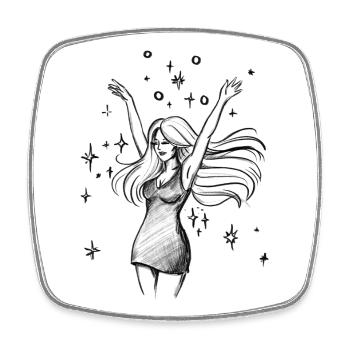 Autonomisation de la femme dansante - Illustration - Magnet carré - blanc - Devant
