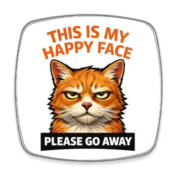 Angry Cat Please Go Away Humor - Square fridge magnet - white - Front