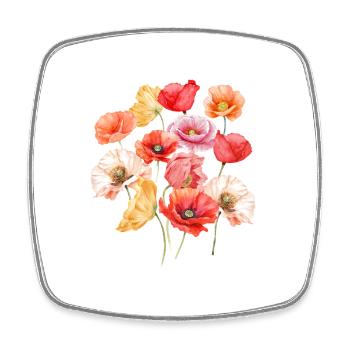 Coquelicots sauvages / Colorés, comme l’été - Magnet carré - blanc - Devant