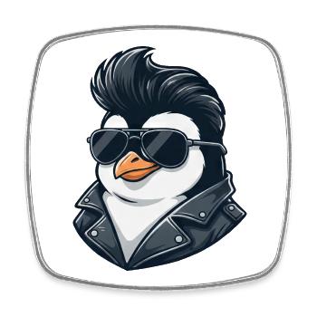 Lunettes de soleil Penguin Cool Rock Roll coiffure années 60 - Magnet carré - blanc - Devant