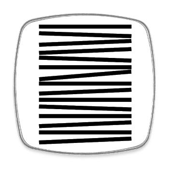 Design mit geometrischen Linien - Viereckiger Kühlschrankmagnet - Weiß - Vorne