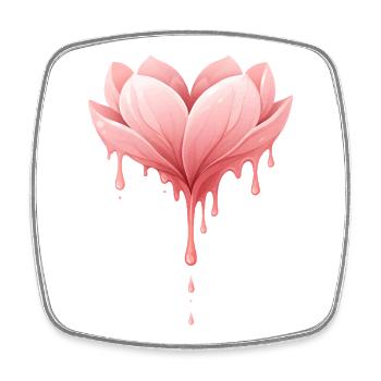 Illustration de fleur de lotus avec gouttes - Magnet carré - blanc - Devant