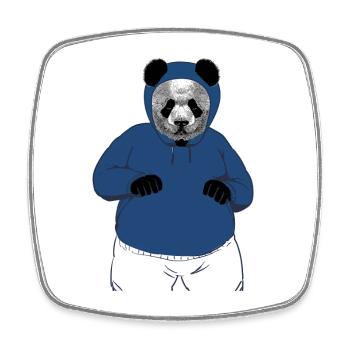 Cool Panda Bear Blue Hoodie Urban Streetwear Art - Viereckiger Kühlschrankmagnet - Weiß - Vorne